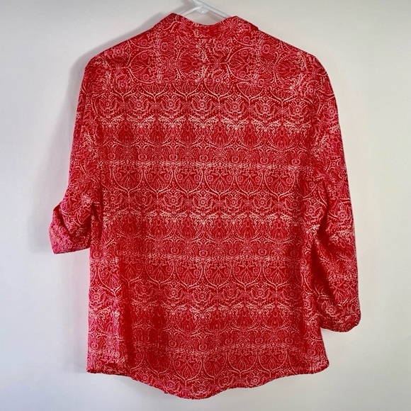 Bit & Bridle Women’s Lightweight Button Up Shirt Long Sleeves w/ Roll Tab XL - Picture 8 of 9